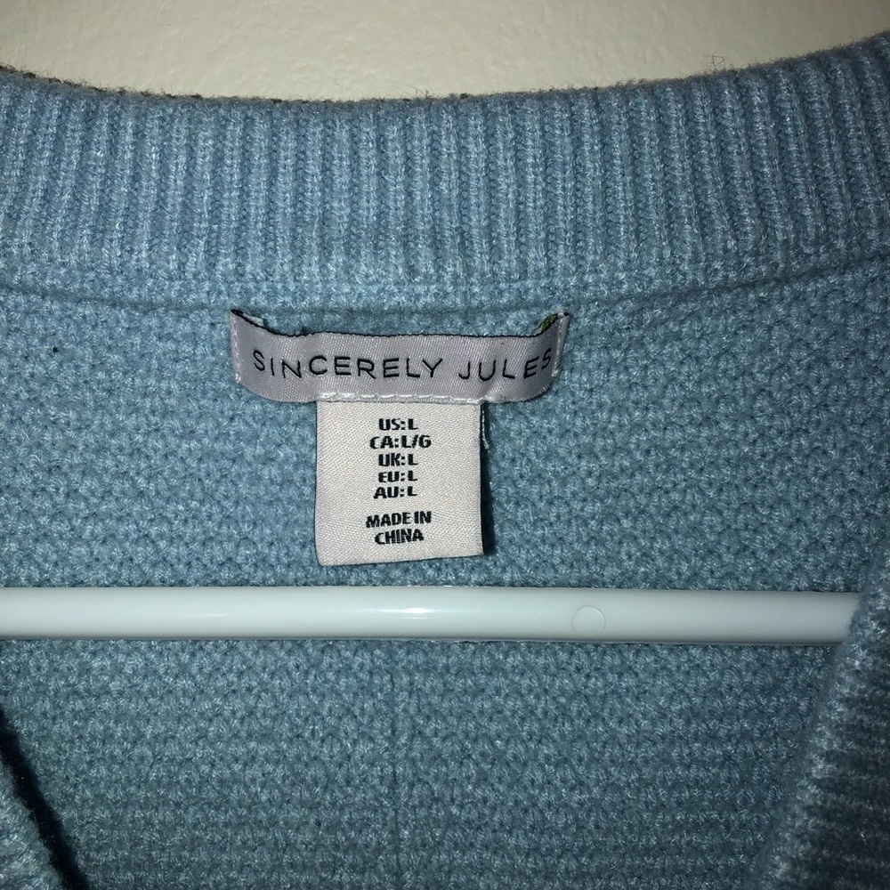 Sincerely Jules Cropped Baby Blue Sweater Vest - Picture 2 of 4